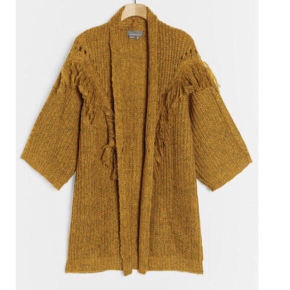 NWT Anthropologie Stevie Fringed Knit Kimono Cardi Sweater...